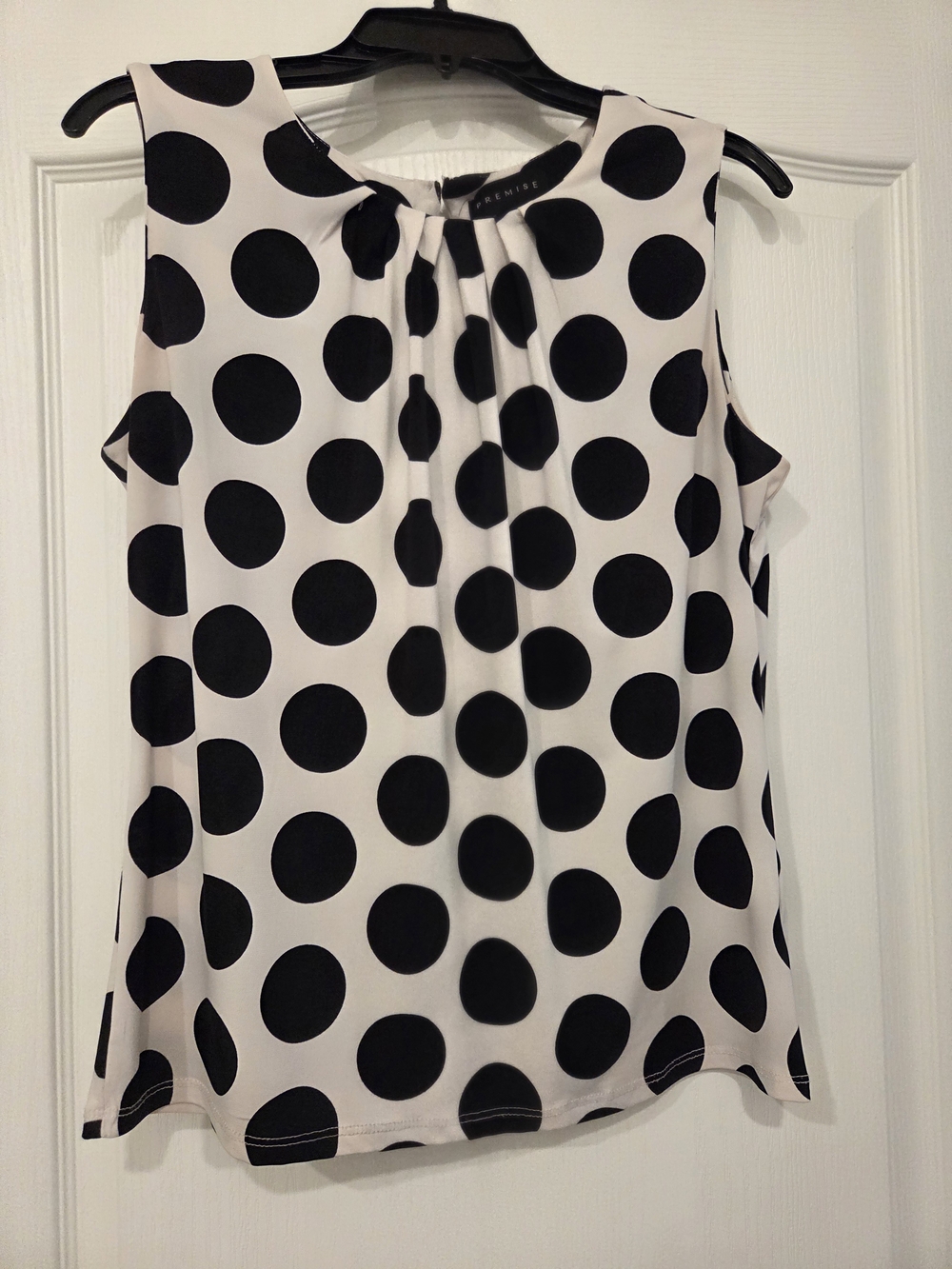 Premise Black & White Polka Dot Sleeveless Camisole
